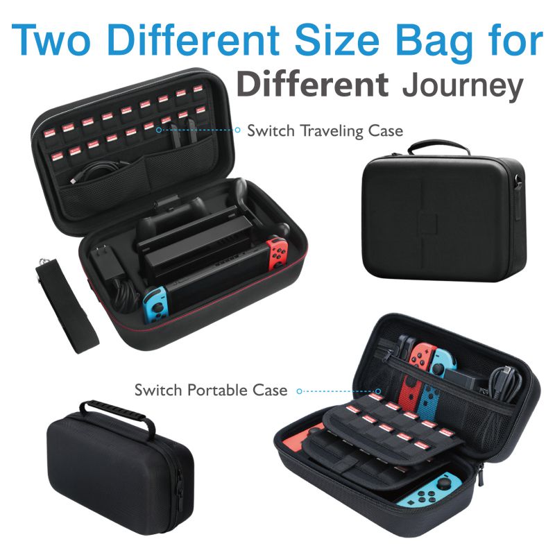 HEYSTOP Compatible with Nintendo Switch Case 25 in 1Switch Accessories Gift Kit Protective Case Screen Protector Thumb Grip Cap Joycon Charger Wheel Grip TPU Case PlayStand Game Card Box Epic Pack