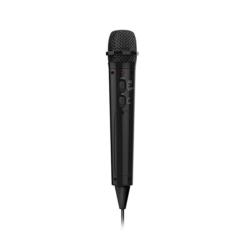 SMM225BK Unidirectional Wired Microphone with LED Disco Lights, Black