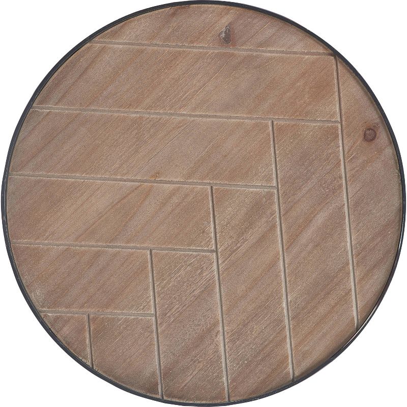 Farmhouse Side Table Metal Brown/Black- ClickDecor