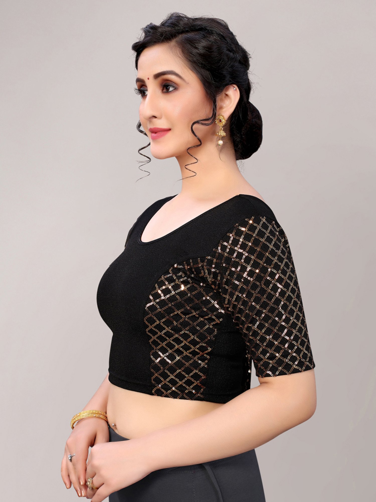Satrani Black Embellished Blouse
