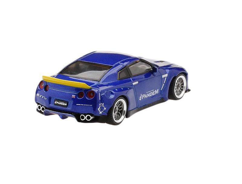 Nissan GT-R R35 Pandem with Duck Tail Velocity Blue Met. Ltd Ed 3000 pcs 1/64 Diecast Model Car by True Scale Miniatures