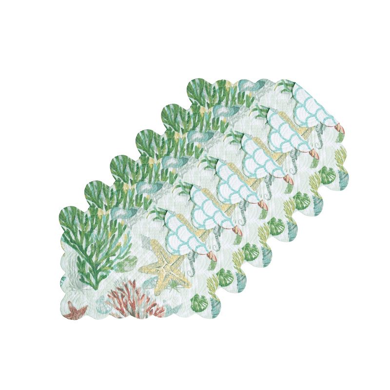 10 Pieces 14.4" Gold Leaf-Shaped Vinyl Placemats, Washable Table Mats Set for Party Decorations and Catering Events