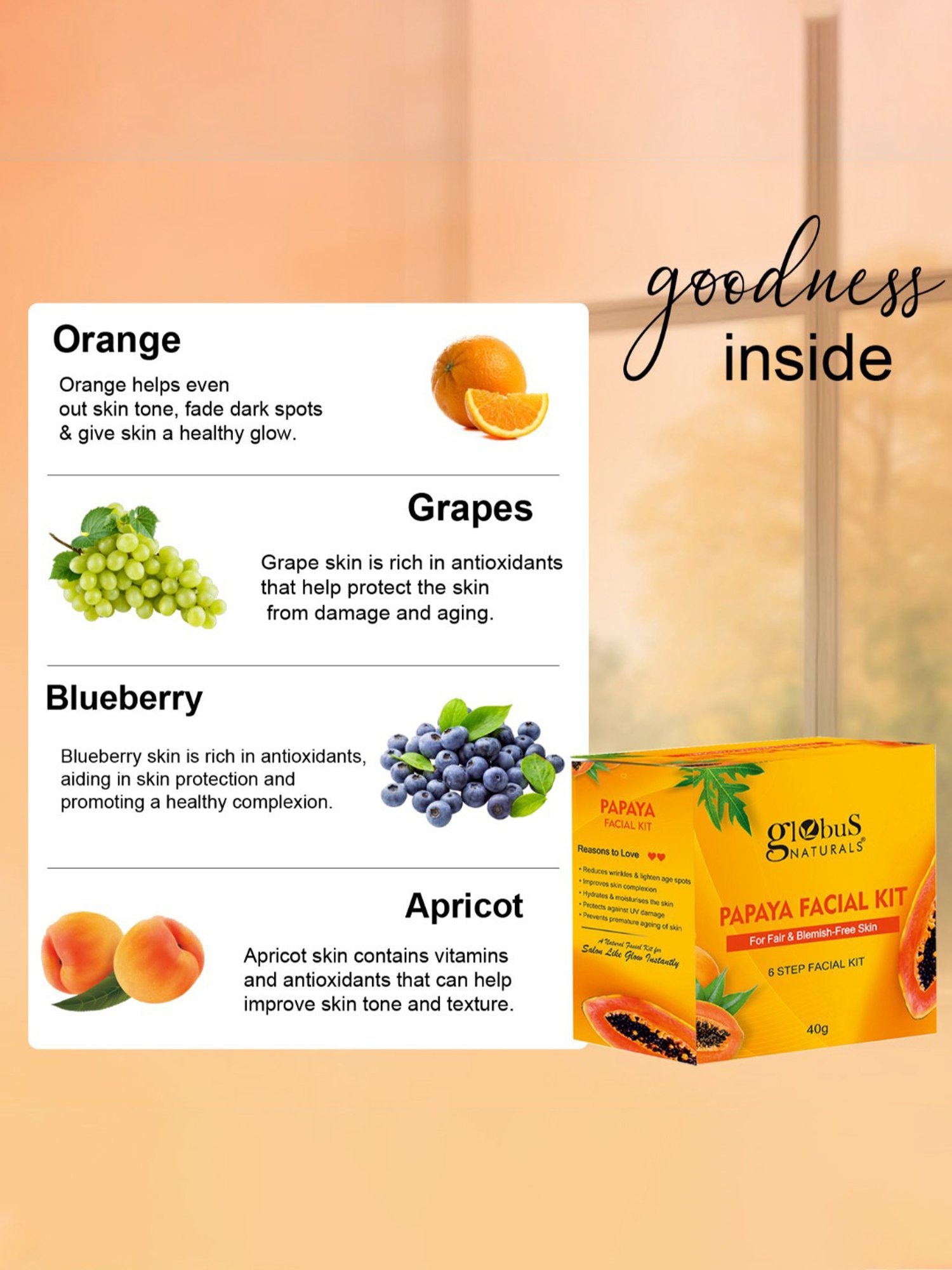 Globus Naturals Papaya Facial Kit - Pack of 5