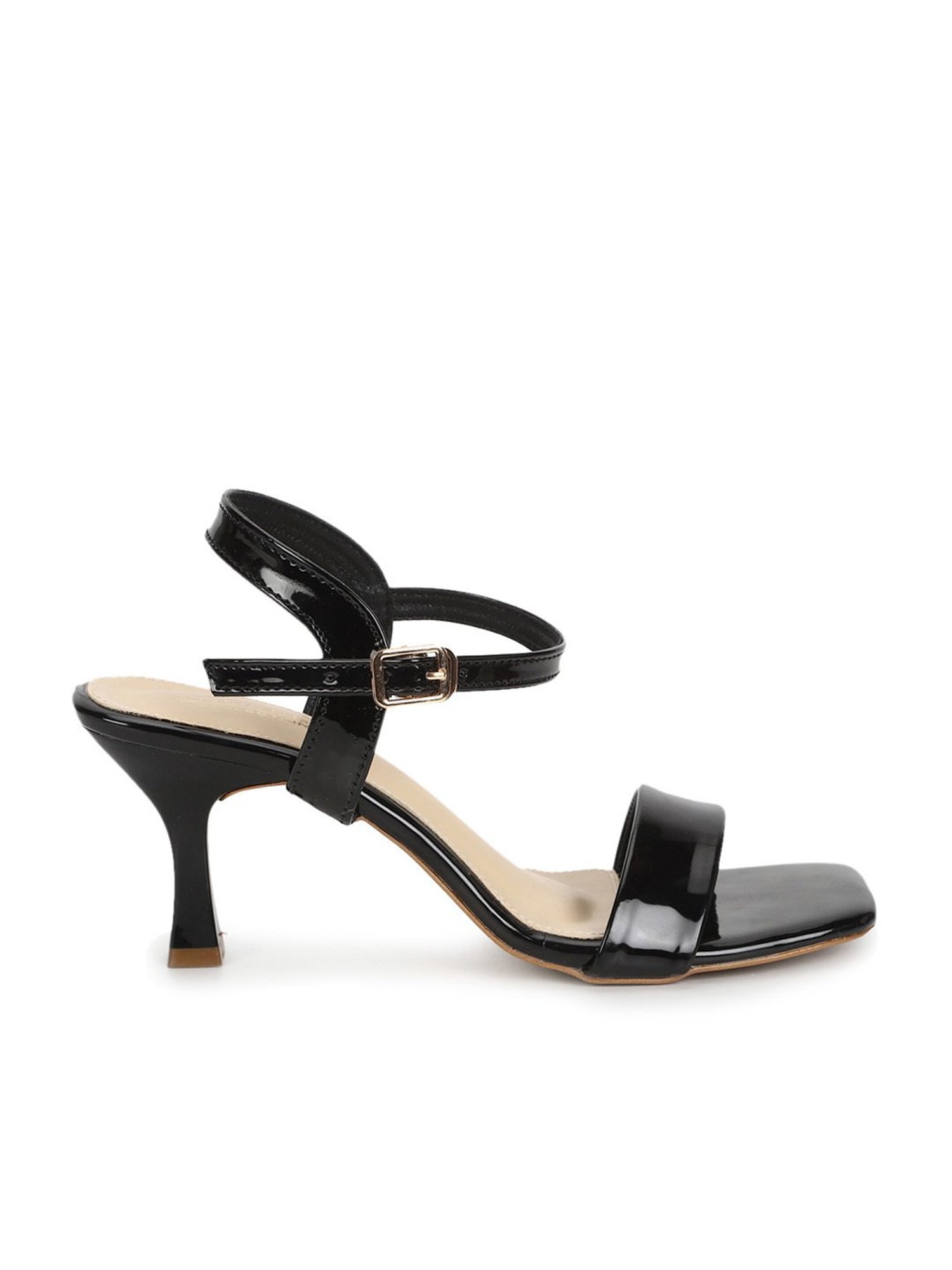 Truffle Collection Women's Black Ankle Strap Stilettos
