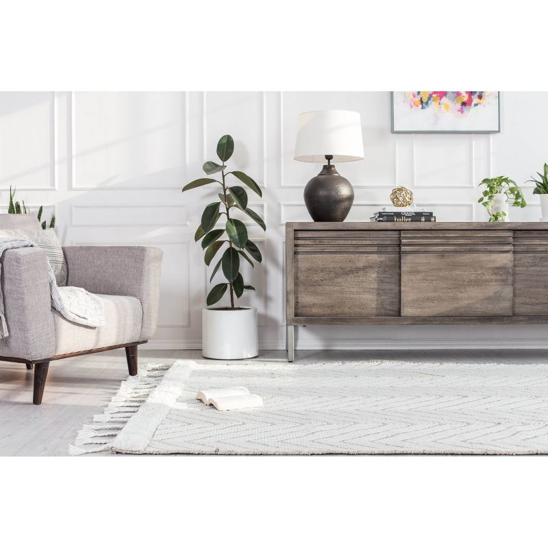 8'x10' Spinneret Area Rug Ivory/Natural - Anji Mountain