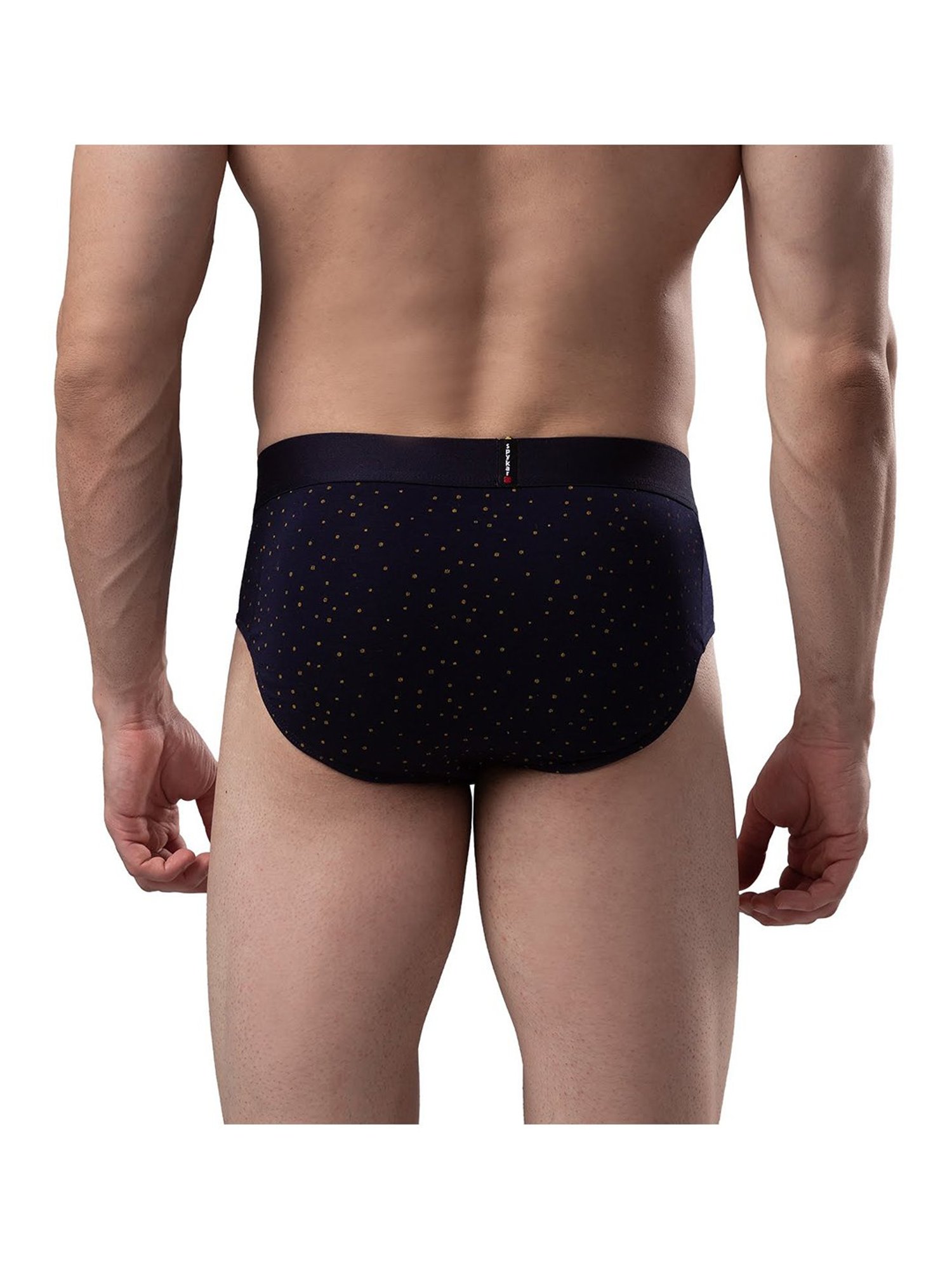 UnderJeans by Spykar Navy Printed Briefs