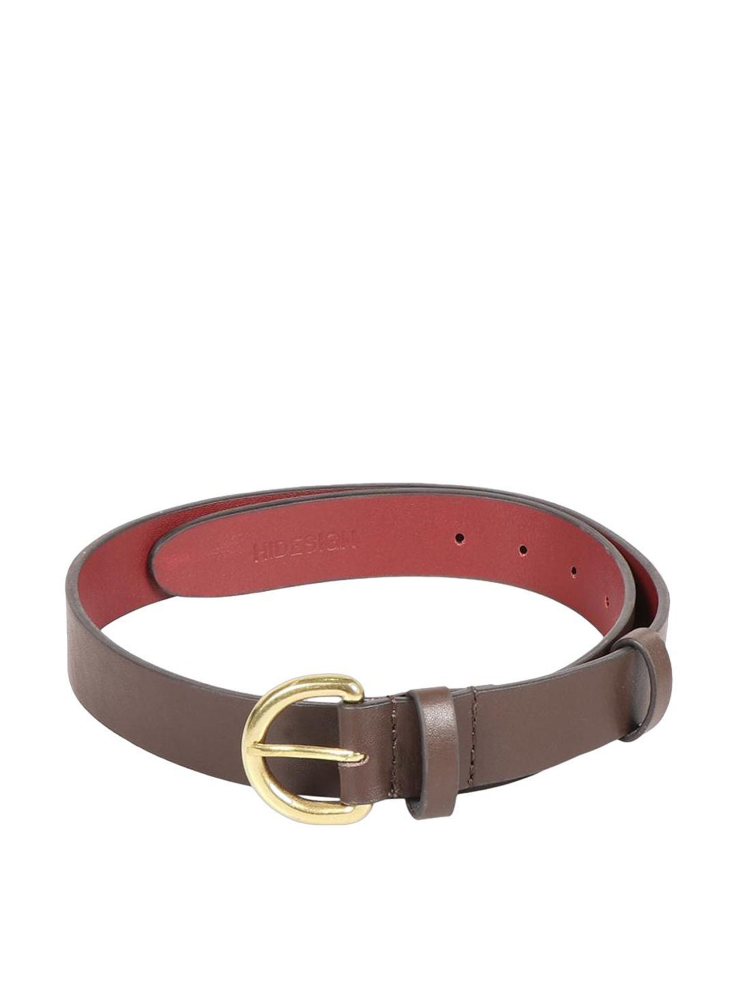 Hidesign Mariko Brown Solid Leather Narrow Belt