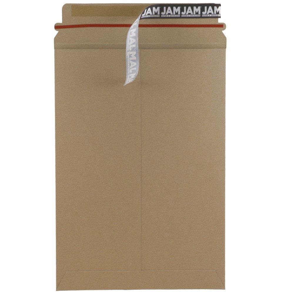JAM PAPER Stay-Flat Photo Mailer Envelopes with Peel & Seal Closure - 6 x 8 - Brown Kraft - 6 Rigid Mailers/Pack