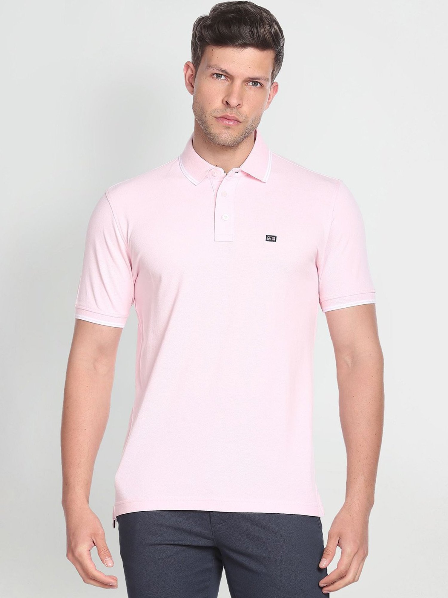 Arrow Sport Pink Cotton Regular Fit Polo T-Shirt