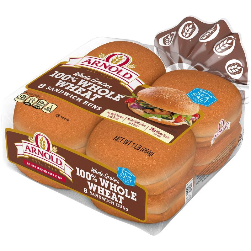 Arnold Select Whole Wheat Hamburger Buns - 16oz/8ct