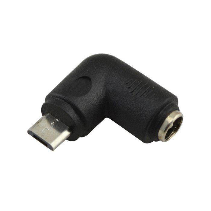 Angled 90 Degree DC 5.5*2.1mm Female to Micro USB Male AC DC Power Plug Connector Converter Charge Adapter