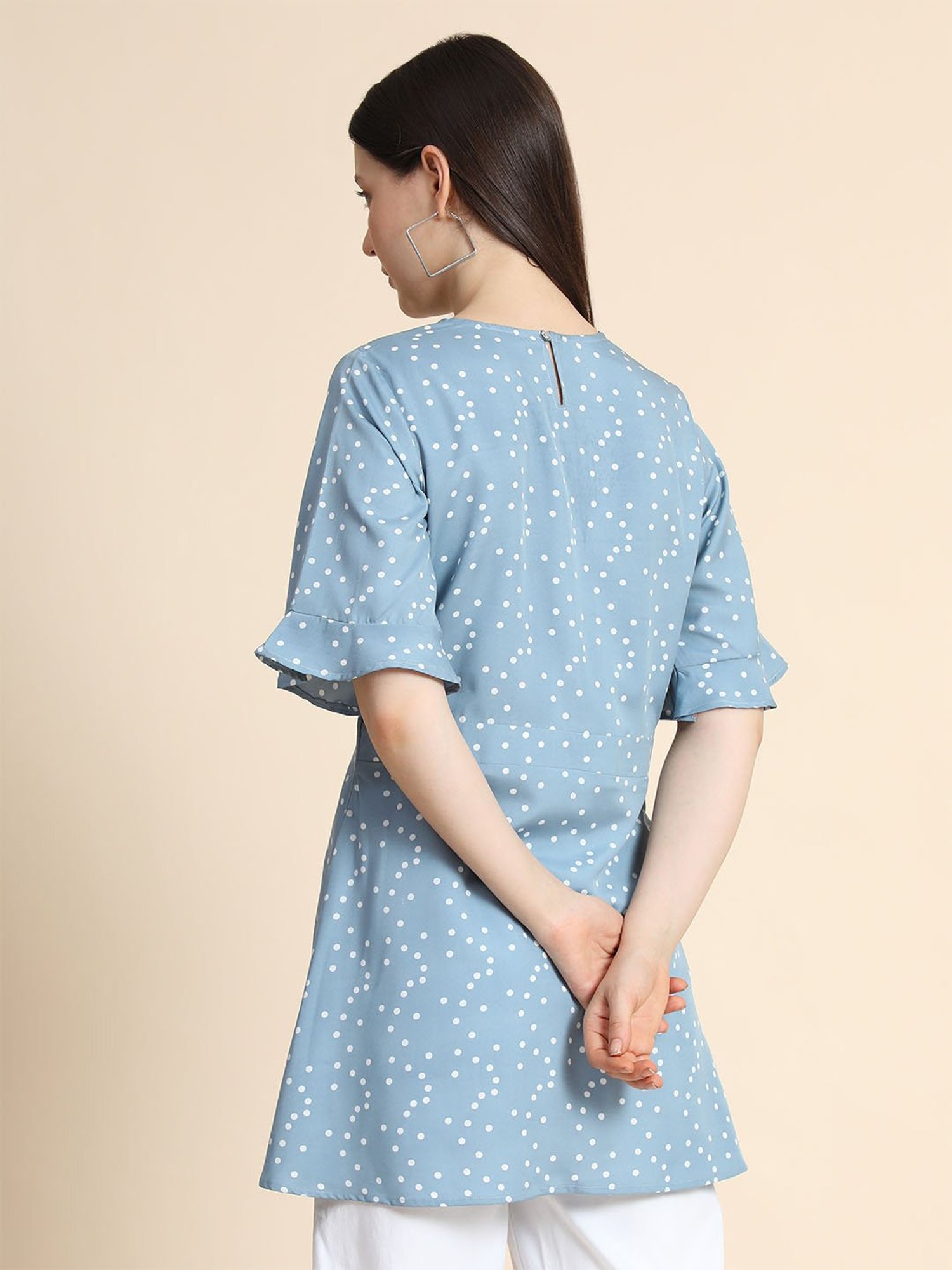 KERI PERRY Powder Blue Printed Top