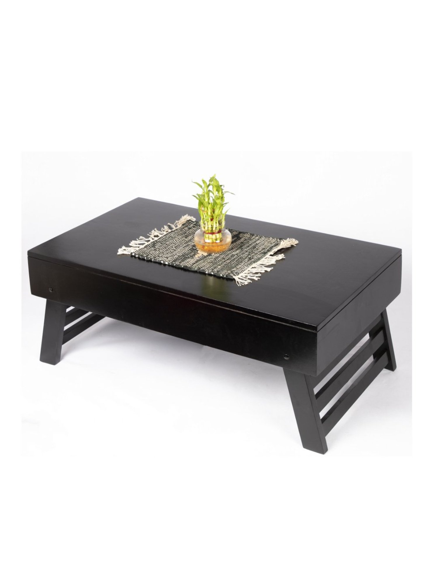 Ikiriya Kassel Solid Dark Brown Wood Coffee Table