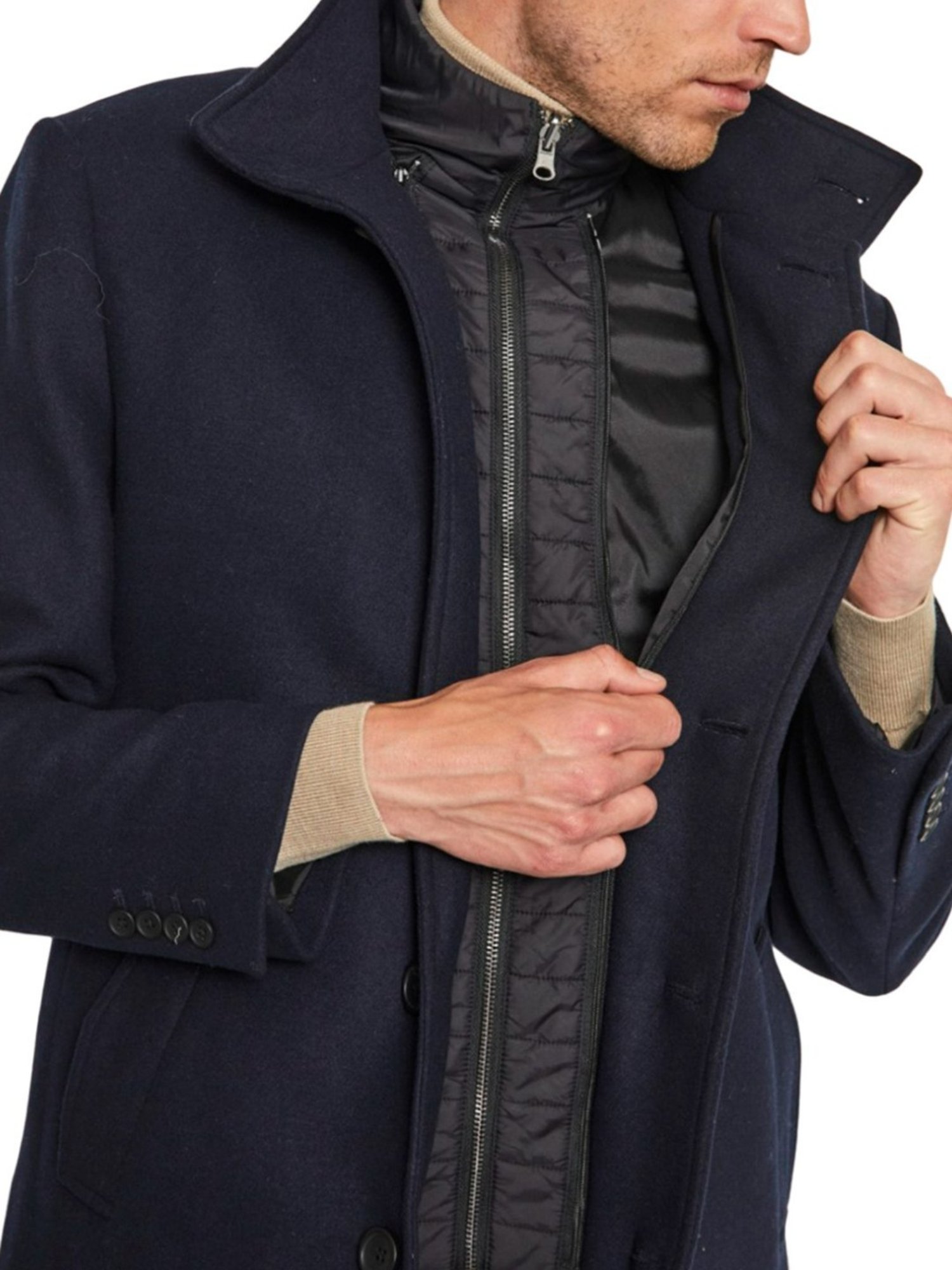 Bruun & Stengade Blue Slim Fit Coats