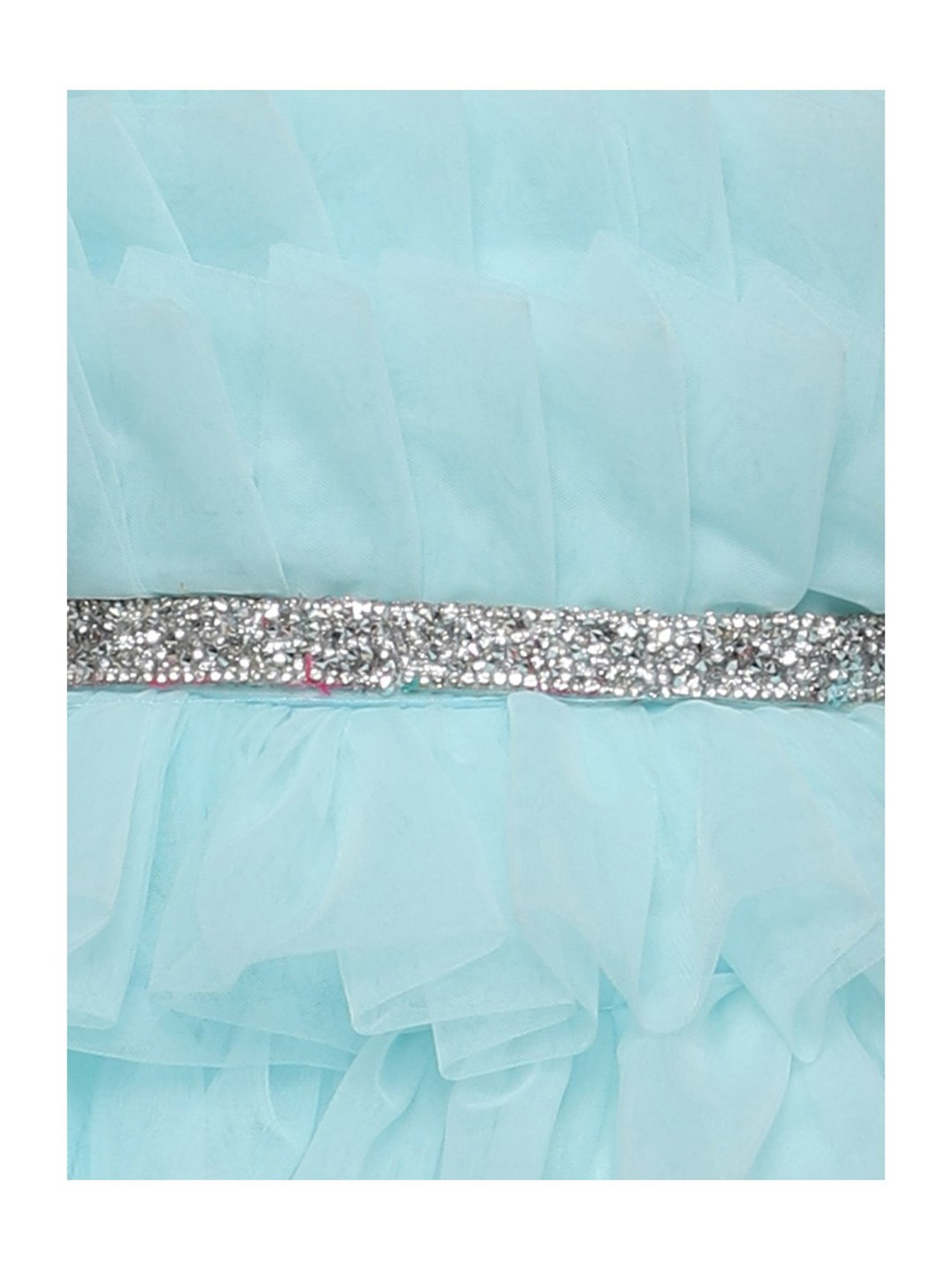 Many Frocks Kids Blue Solid Dress