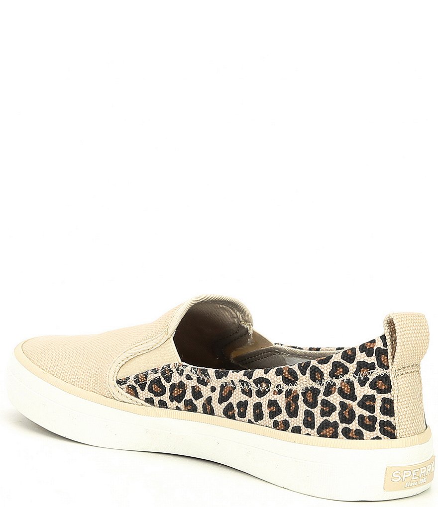 Sperry Women's Crest Twin Gore Leopard Print Slip-On Sneakers
