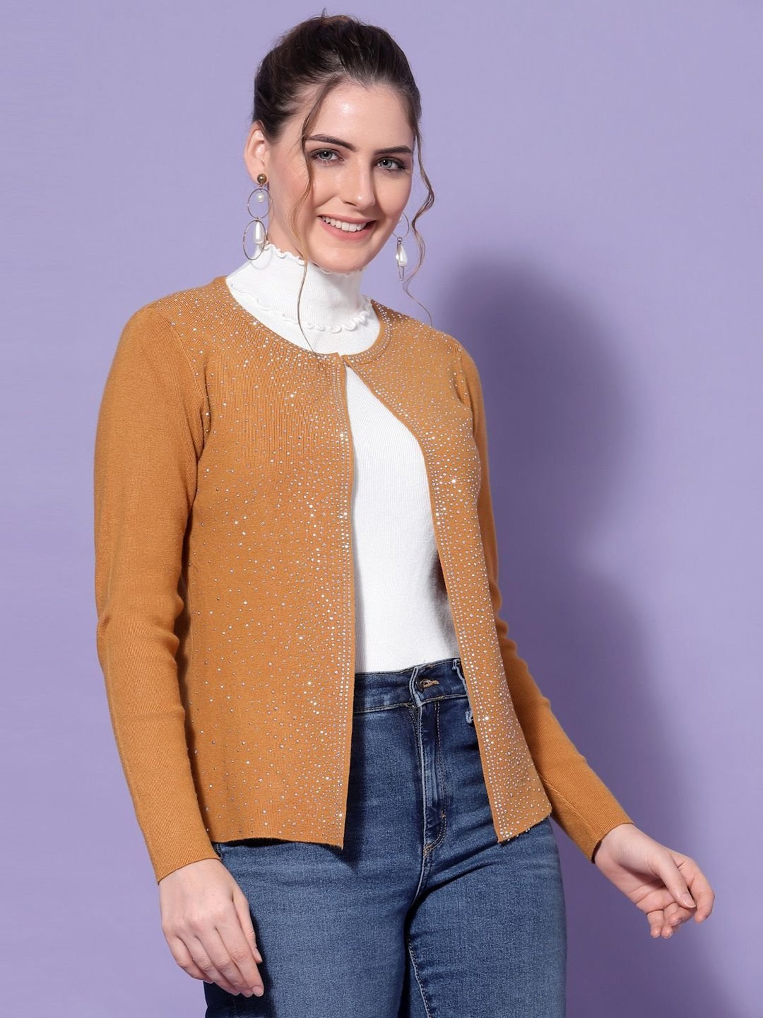 Mafadeny Mustrad Embellished Shrug