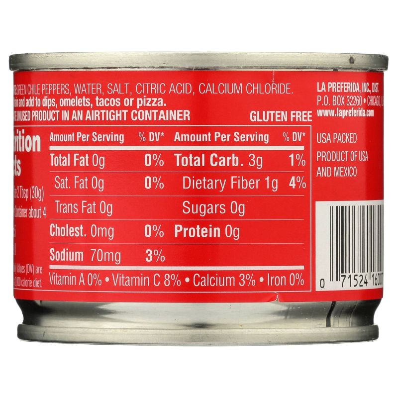 La Preferida Diced Roasted and Peeled Mild Green Chiles 4oz