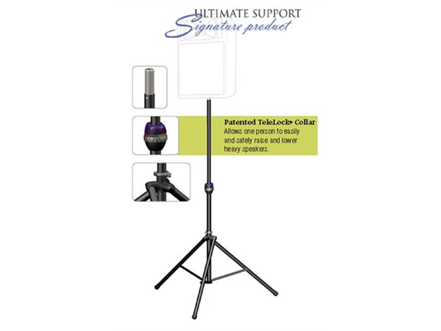 Ultimate TS99L Black Tripod Stand W/Leveling Leg Speaker Stand