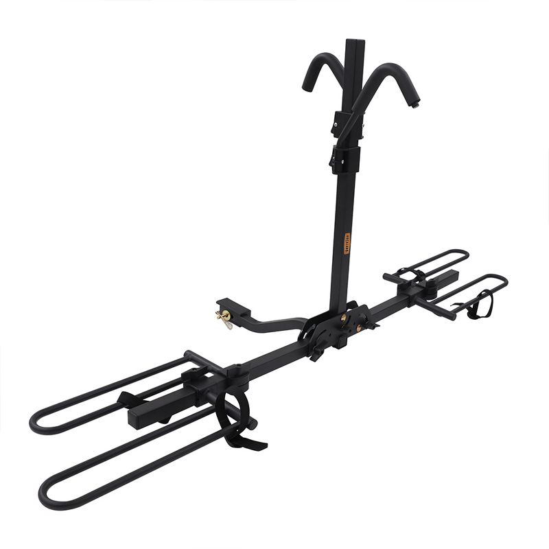 Rockland Hitch Mounted Foldable Steel Bike Rack with Adjustable Hooks and Tire Trays for Cars, Trucks, SUVs, and RVs, Holds 2 Bikes