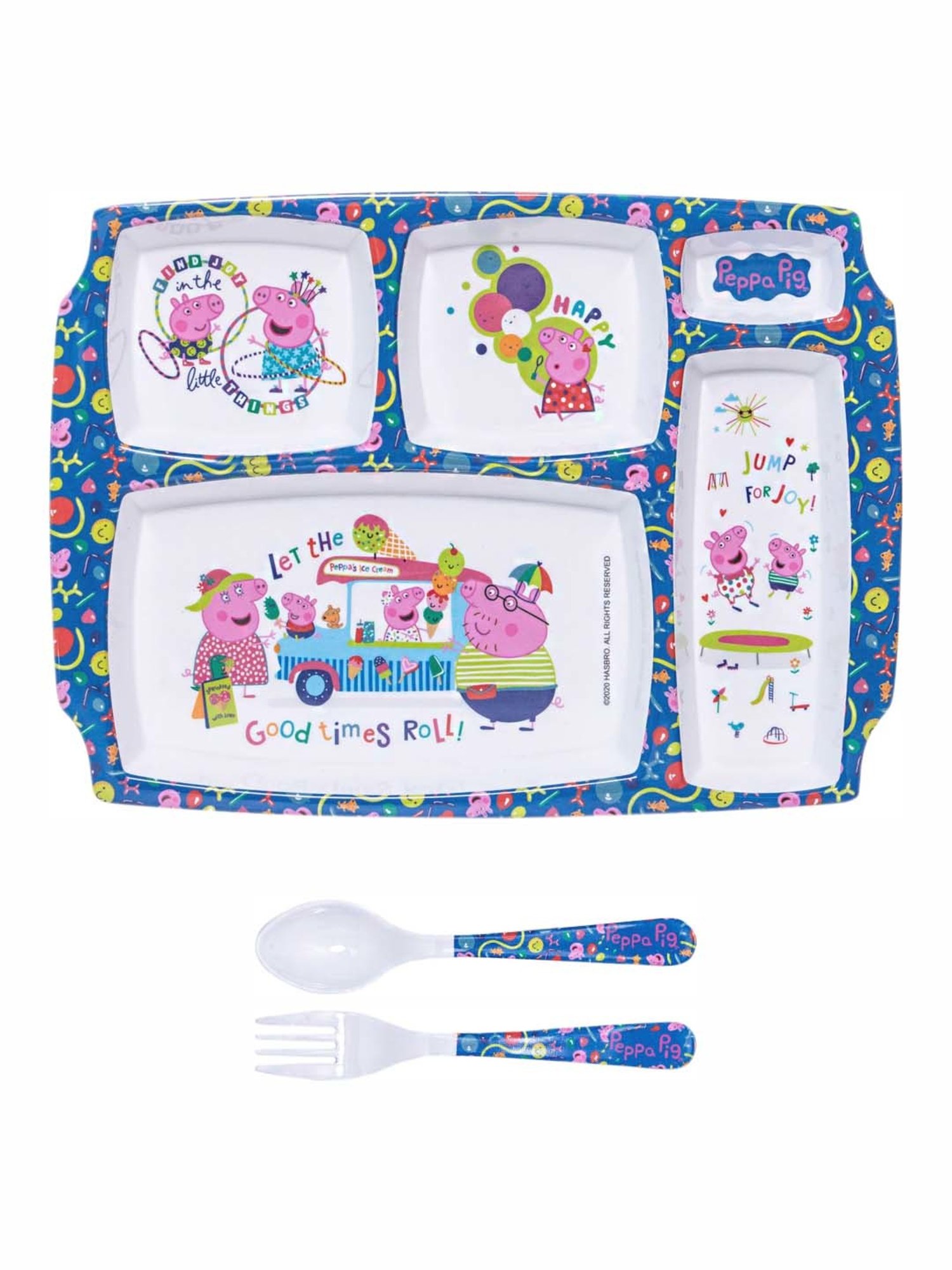 Servewell Multicolor Melamine Part Plate - Set of 3