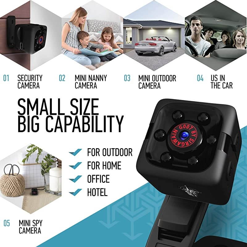 Spy Camera 1080P Hidden Camera | Portable Small HD Nanny Cam with Night Vision and Motion Detection | Perfect Indoor Covert Security Camera for Home and Office | Hidden Spy Cam | Builtin Battery
