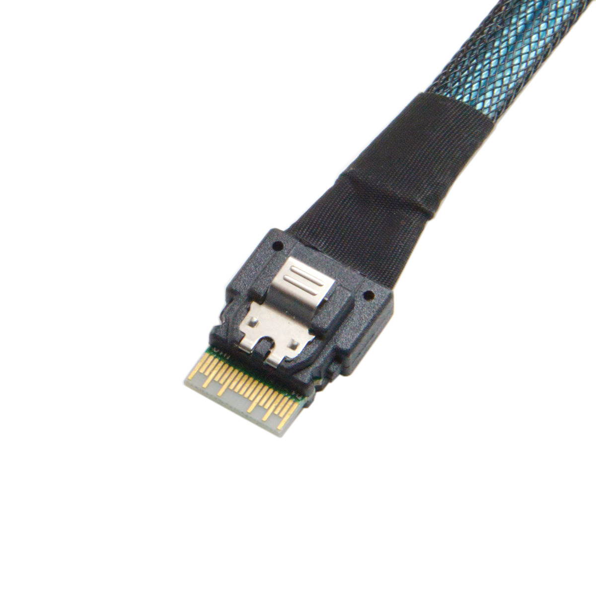 CY Slim Line SAS 4.0 SFF-8654 4i 38pin Host to 4 SATA 7pin Target Hard Disk Fanout Raid Cable 50cm SF-103-0.5M