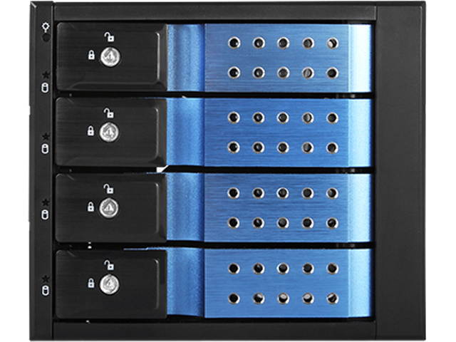 iStarUSA BPN-DE340HD-BLUE Trayless 3 x 5.25" to 4 x 3.5" 12Gb/s HDD Hot-swap Rack