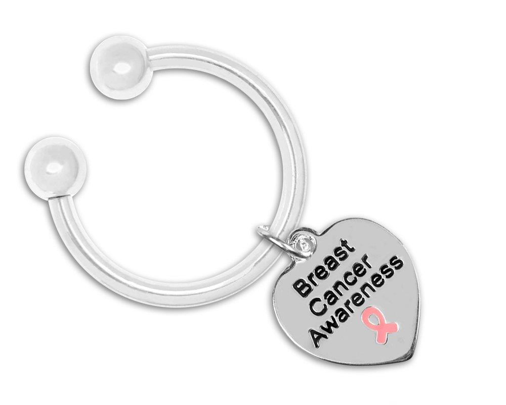 Breast Cancer Awareness Heart Key Chain (2 Key Chains in Gift Boxes)