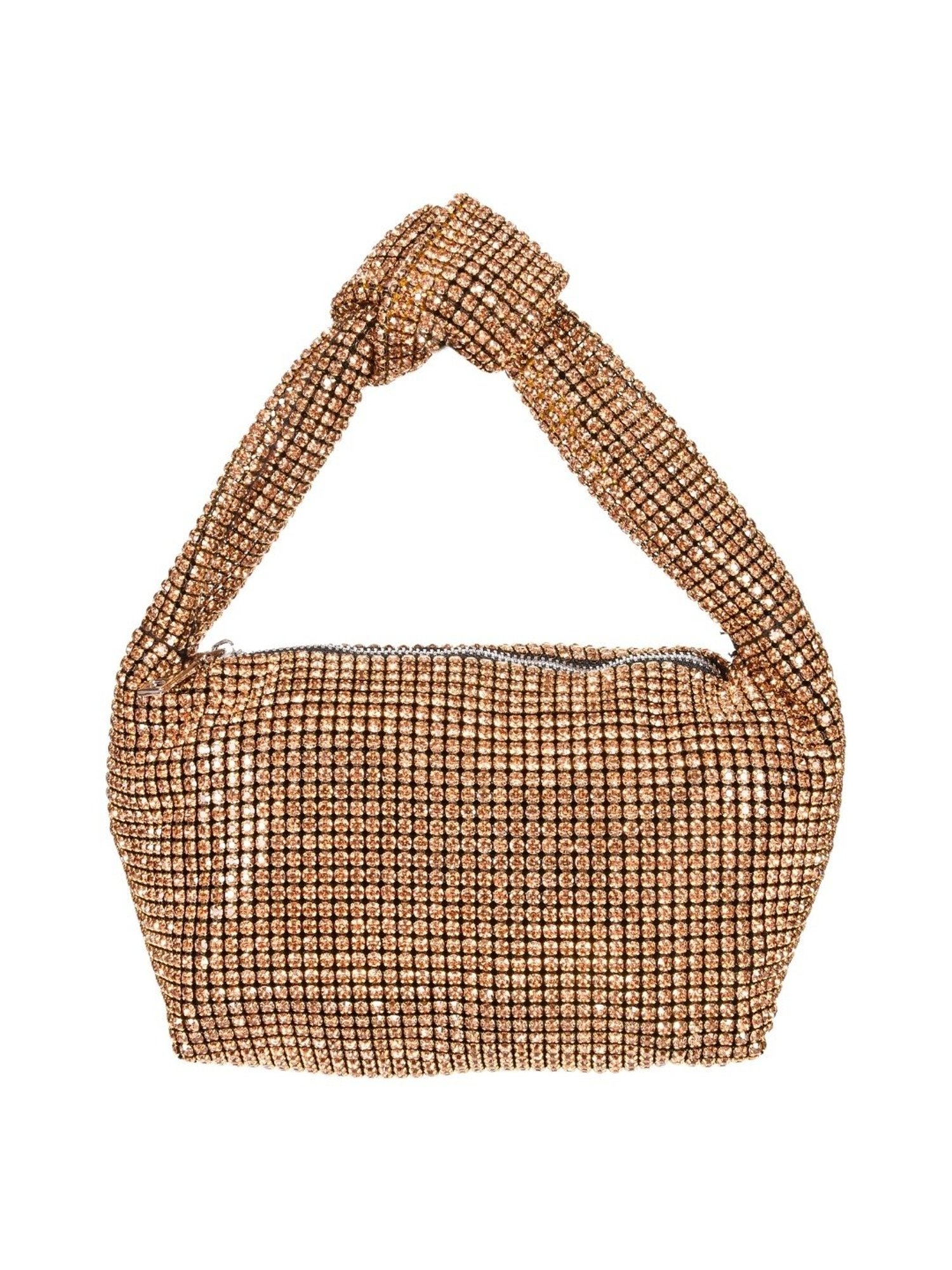 SASSORA RIM Gold Leather Embellished small Handbag