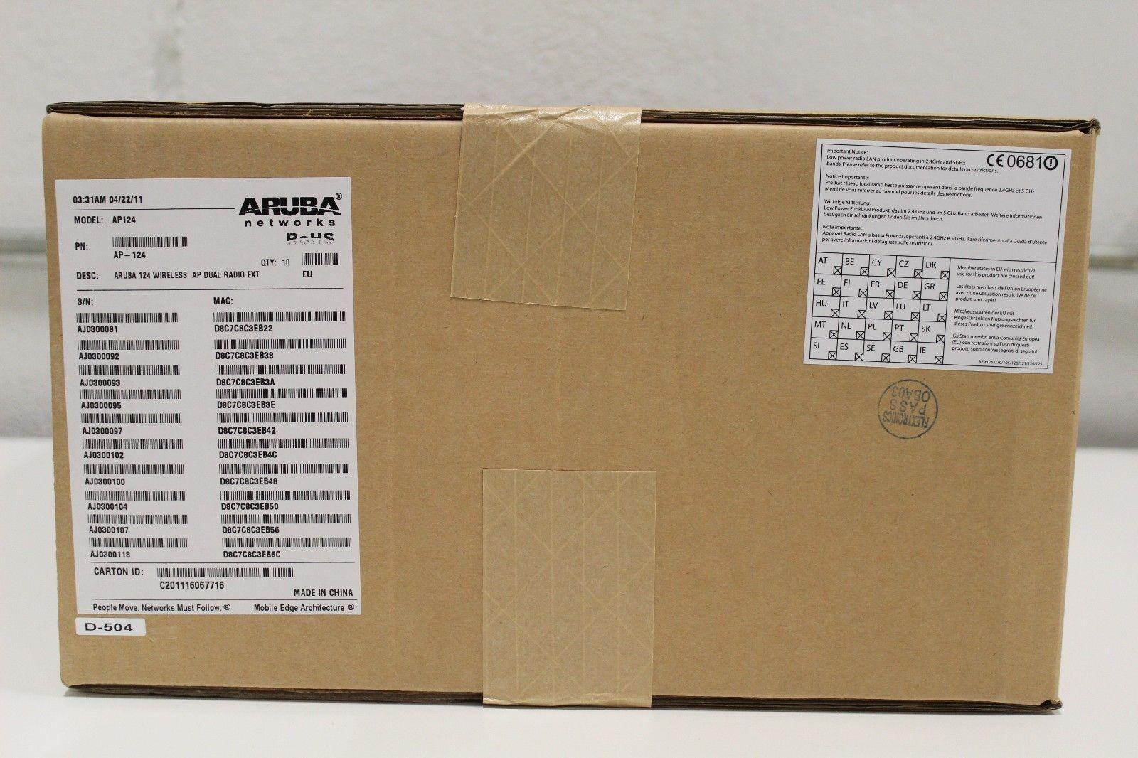 Aruba AP124 AP-124 Dual Radio IEEE 802.11n Wireless Access Point *New*