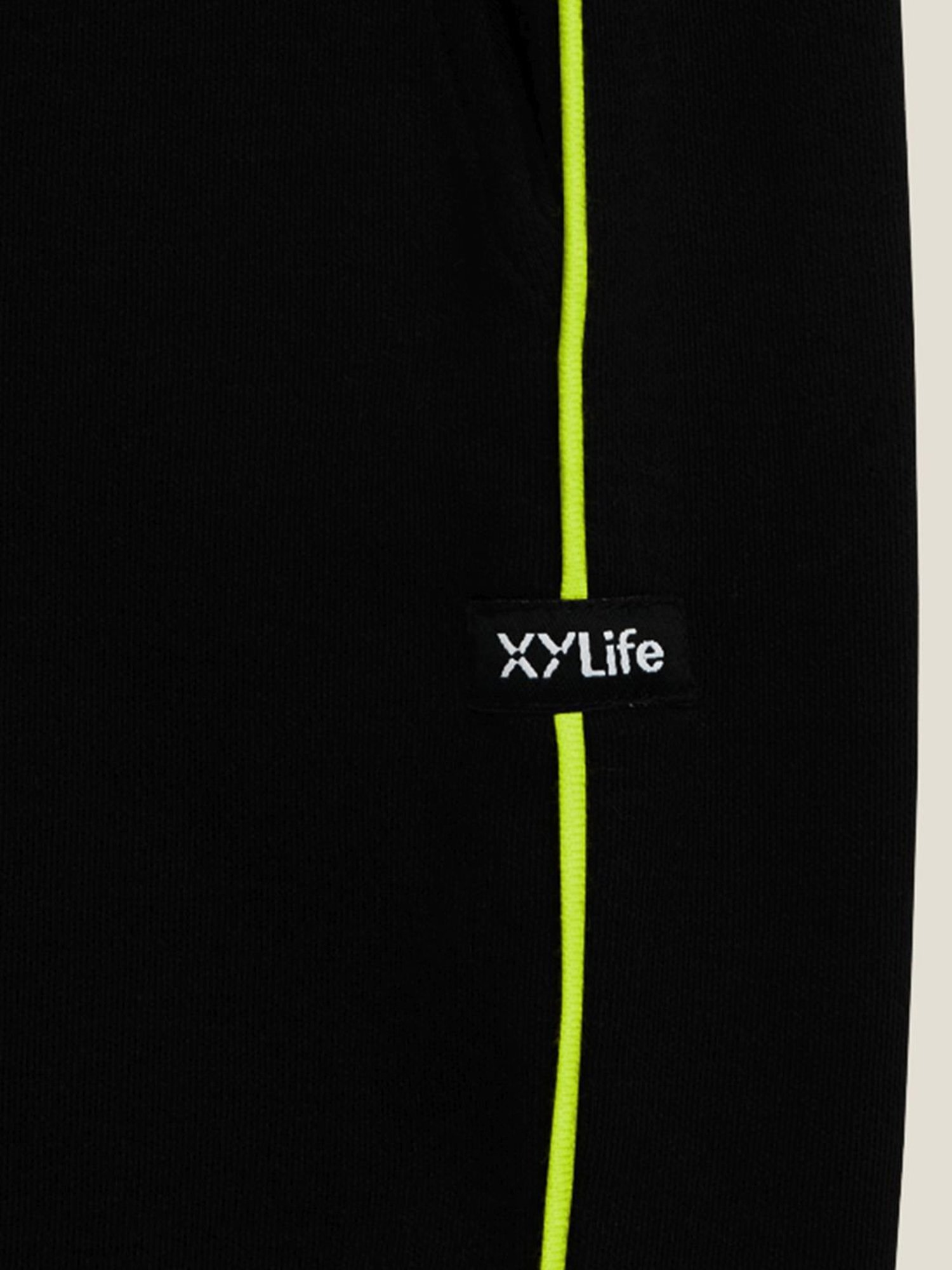XY Life Kids Black Cotton Relaxed Fit Joggers