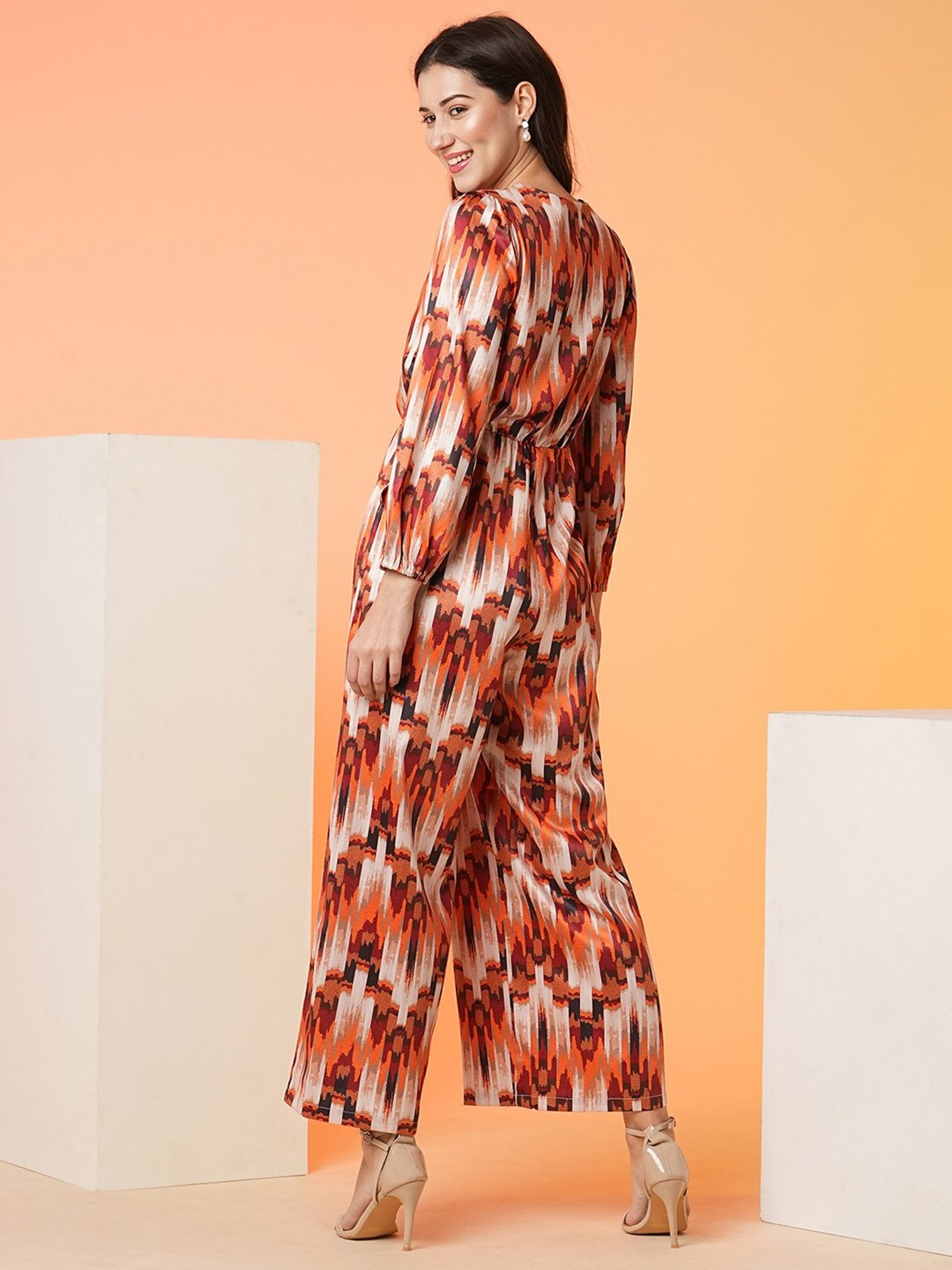 Globus Orange Printed Jumpsuit