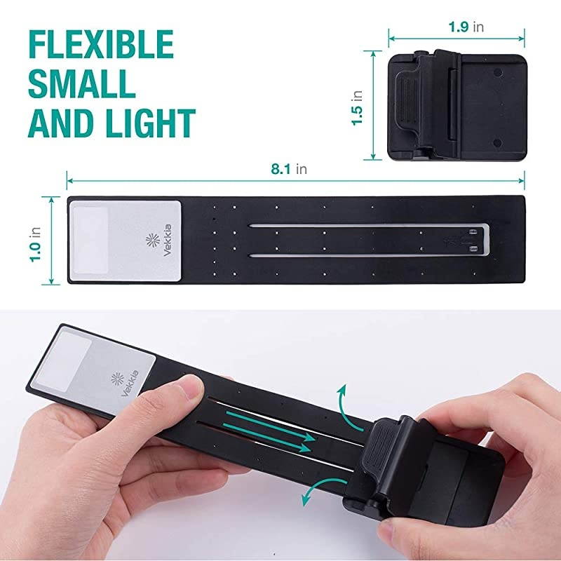 Bookmark Book Light Clip on Reading Lights for Books in Bed Infinite Brightness Levels Soft Light Easy for Eyes Builtin USB Cable Easy Charge Perfect for Avid Readers