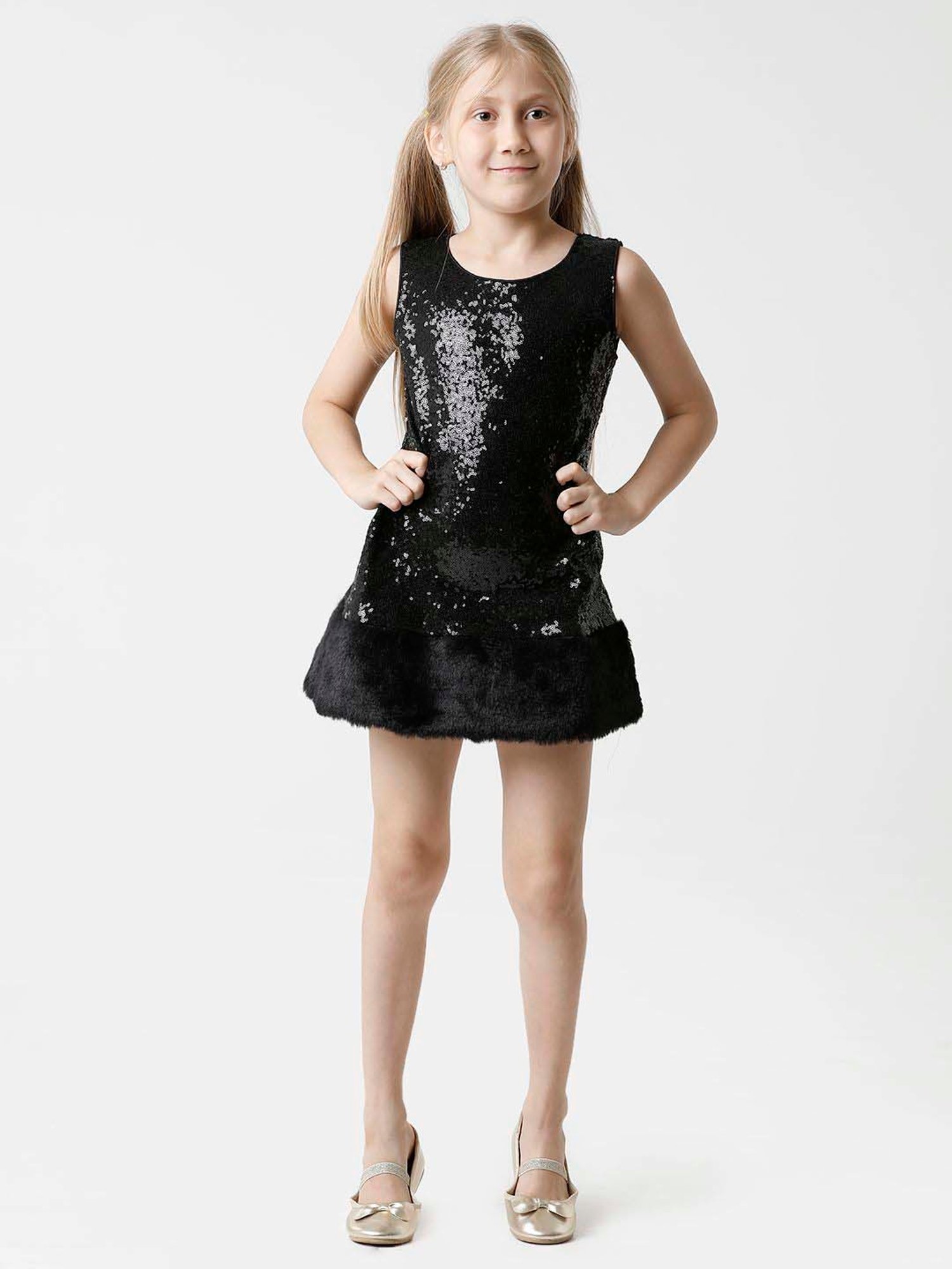 Kate & Oscar Kids Black Embellished Dress
