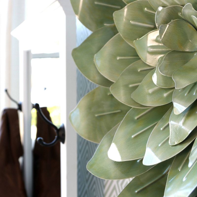 Set of 3 Metal Growing in Green Wall Arts Sculpture Green - StyleCraft