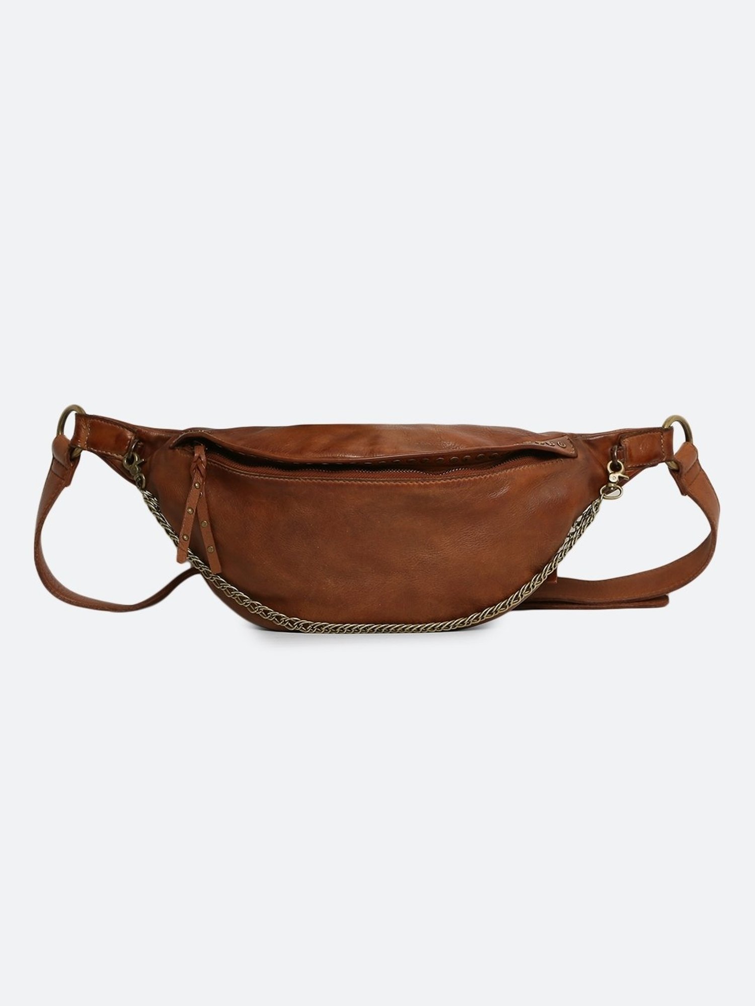 Art N Vintage Biker Cognac Leather Solid  Waist Pouch