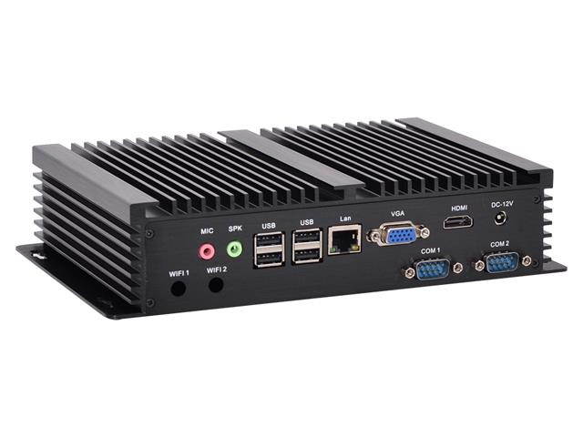 HUNSN Fanless Industrial PC, Mini Computer,  Intel Celeron 1007U/2955U,IM03, AC WiFi/BT4.0/VGA/HDMI/LAN/2COM RS232/7USB2.0,(8G RAM/128G SSD)