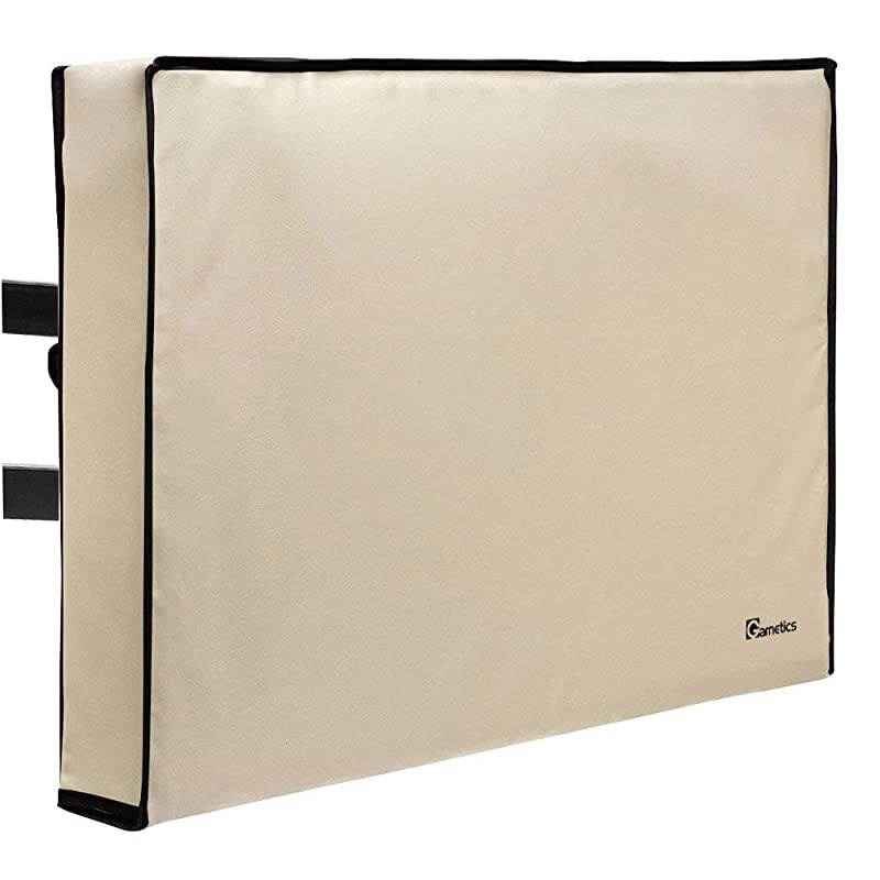 TV Cover 22-24 inch - Universal Weatherproof Protector for Flat Screen TVs - Fits Most TV Mounts and Stands - Beige