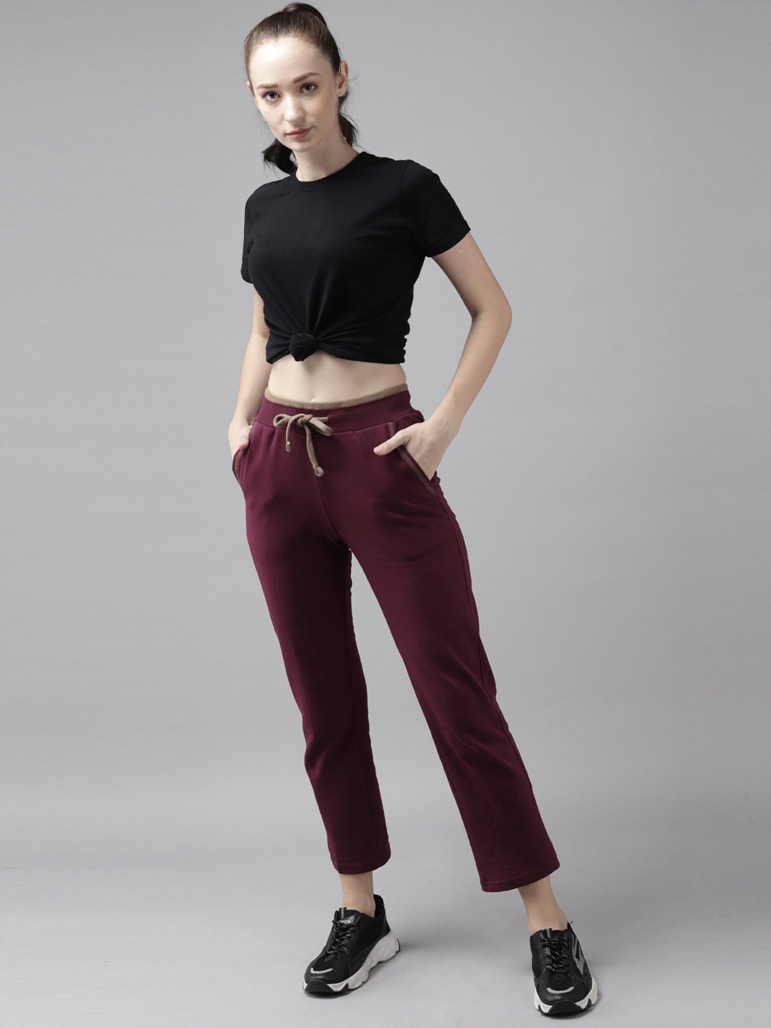 Cayman Wine Mid Rise Trackpants