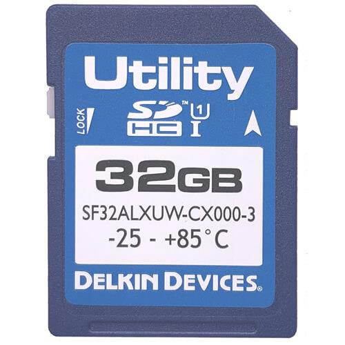 Delkin SF32ALXUW-CX000-3 CRC 32GB 9p SDHC r27MB/s w21MB/s Class 10 UHS-I MLC Utility Secure Digital High Capacity Card bulk
