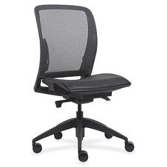Lorell LLR83106 Mid-Back Chair with Mesh Seat & Back - Black