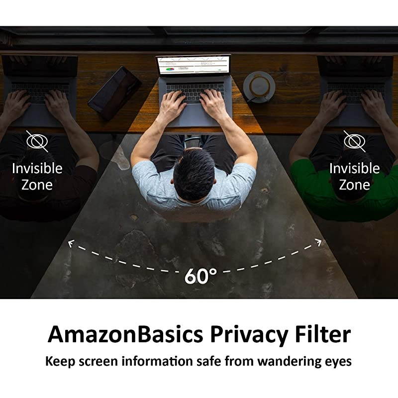 Basics Privacy Screen Filter - 15.4 Inch 16:10 Widescreen Monitor, Anti Glare & Blue Light Filter (15.4 inch (16:10), 13.05" x 8.15")