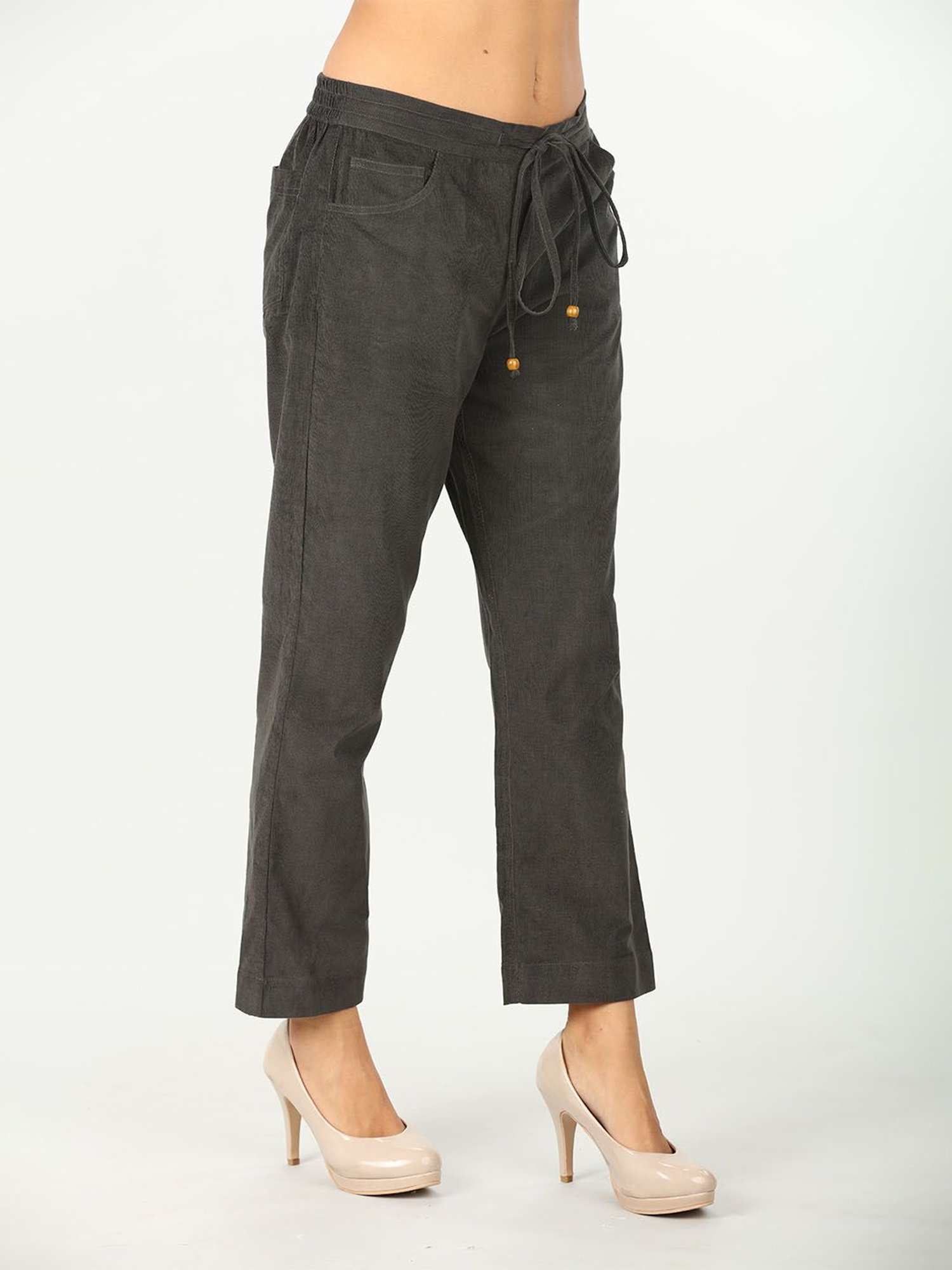 Mustard Dark Grey Regular Fit Pants