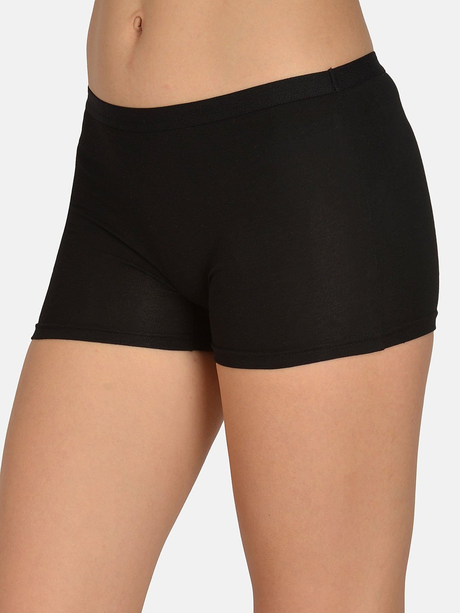 Mod & Shy Black Cotton Boyshorts Panty