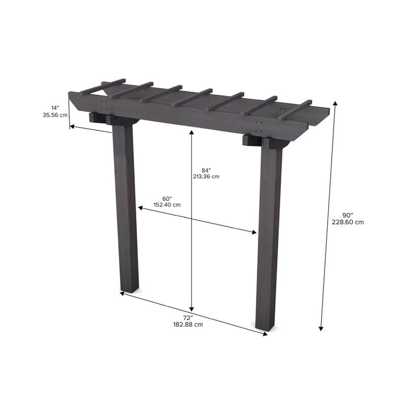 7.5' Wildwood Two Post Cedar Arbor Black - Vita