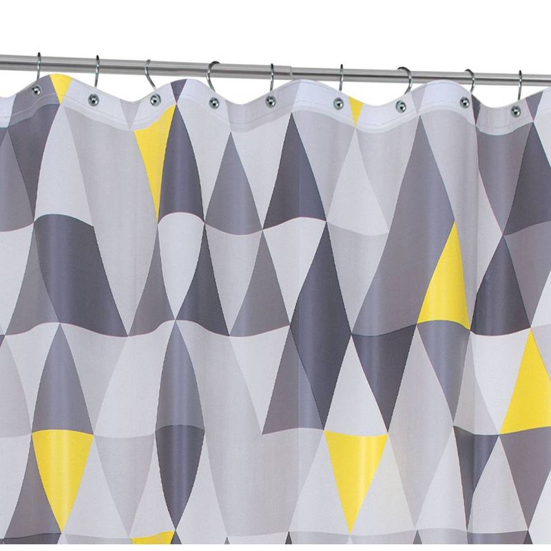 Triangles Shower Curtain Yellow/Gray - Moda at Home