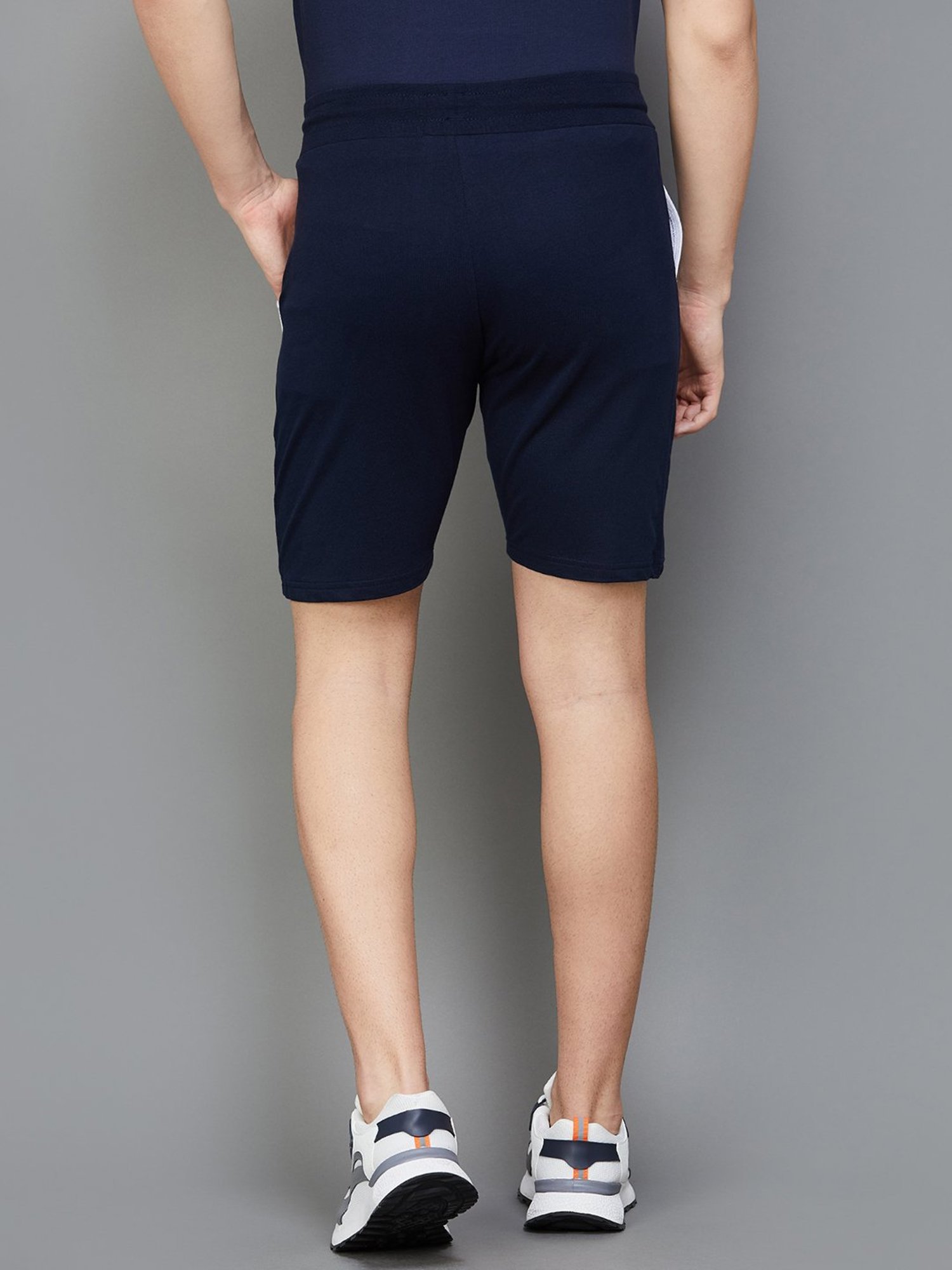 KAPPA Navy & White Regular Fit Shorts