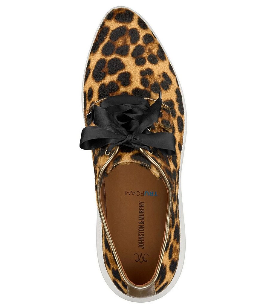 Johnston & Murphy Dakota Leopard Print Hair Calf Lace-Up Oxfords