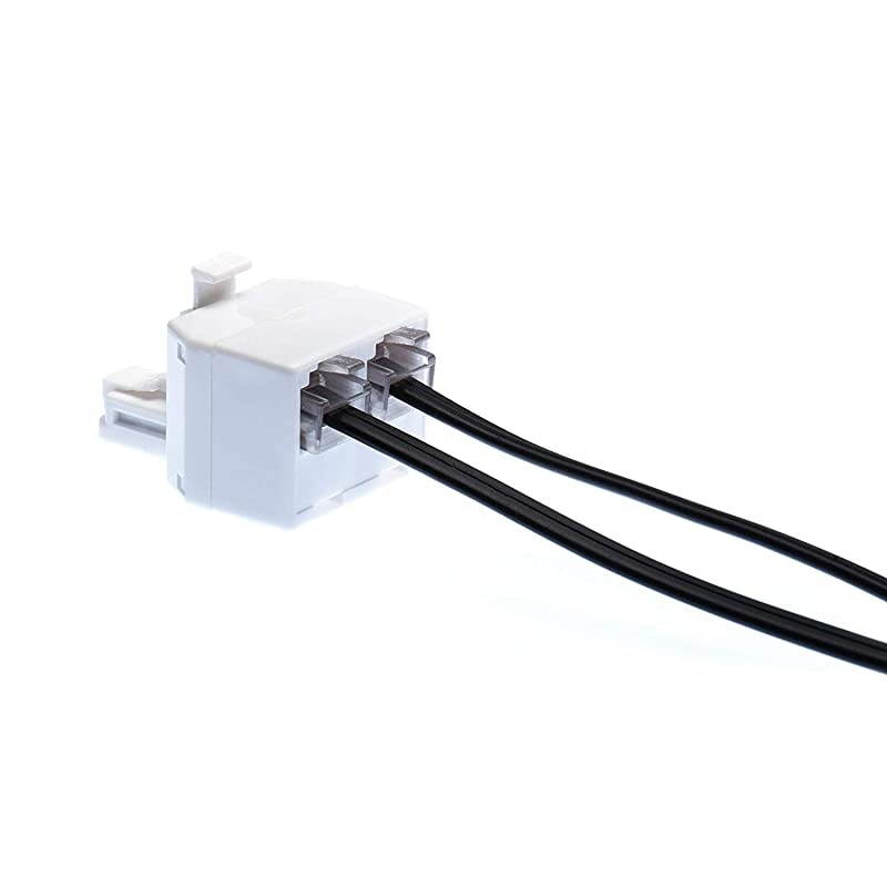 Jack Phone Wall Adapter 2 Pack White 2Way Phone Splitter 2 Lines Wall Jack Phone RJ11 Adapter